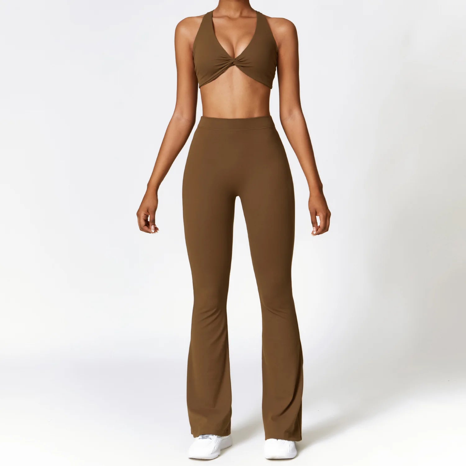 Seamless 2-Piece High-Waist Flare Leggings & Sports Bra