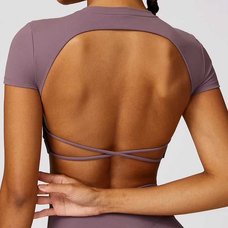 Breathable Backless Crop Top
