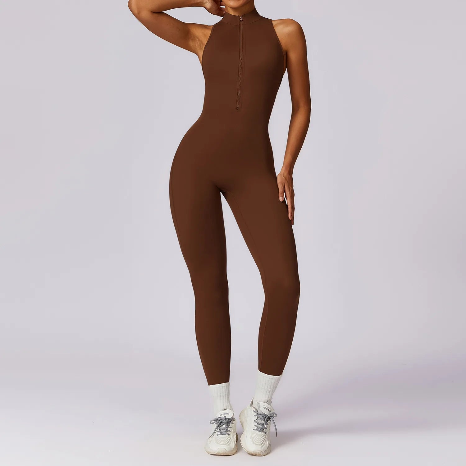 V-Back Sculpt Sleeveless Jumpsuit