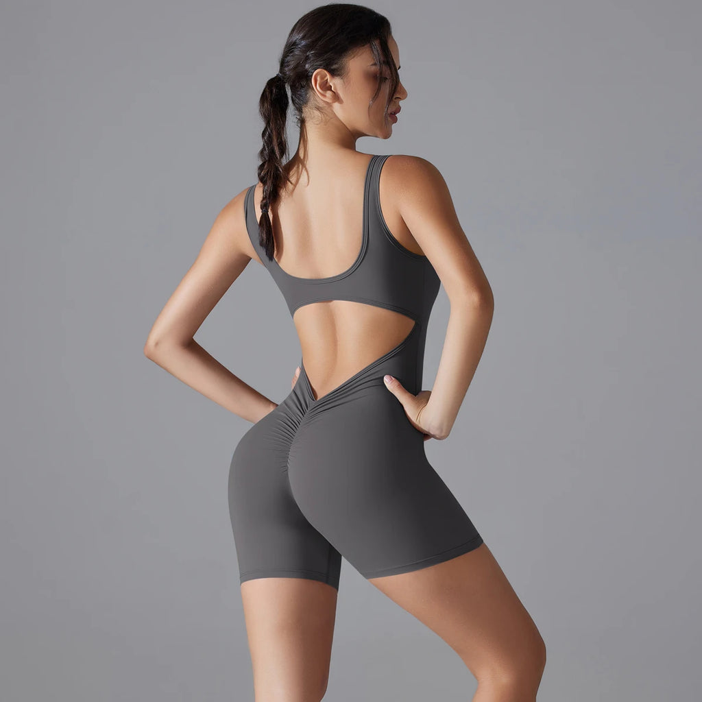 V-Back Scrunch Sports Jumpsuit