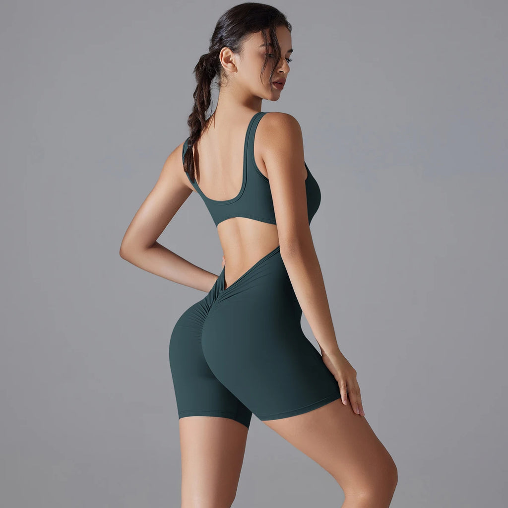 V-Back Scrunch Sports Jumpsuit