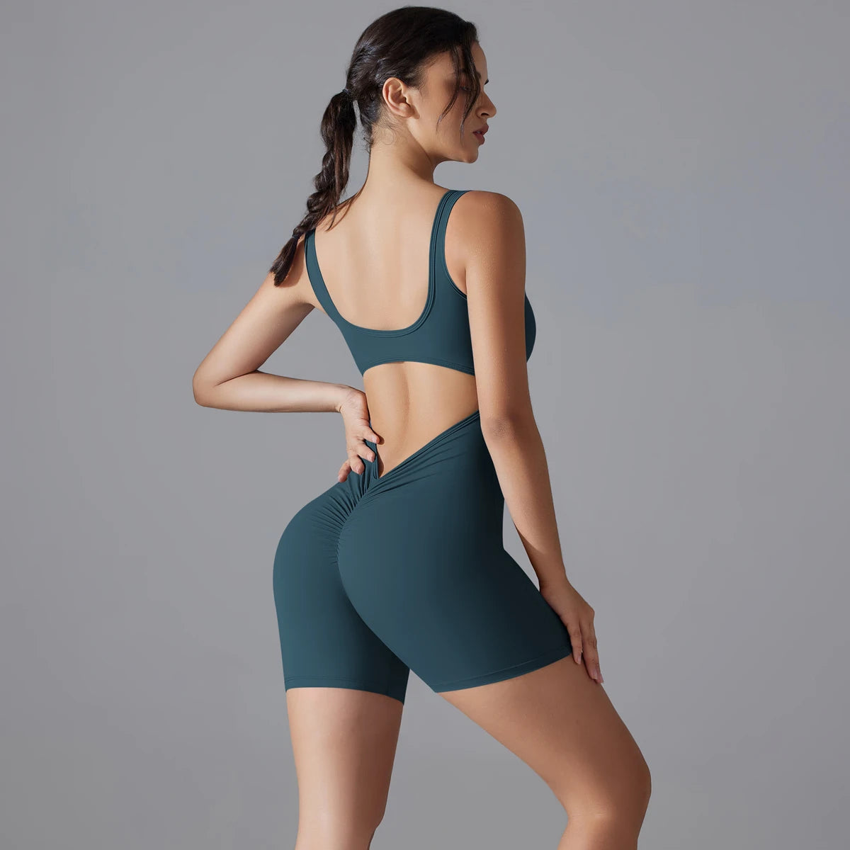 V-Back Scrunch Sports Jumpsuit