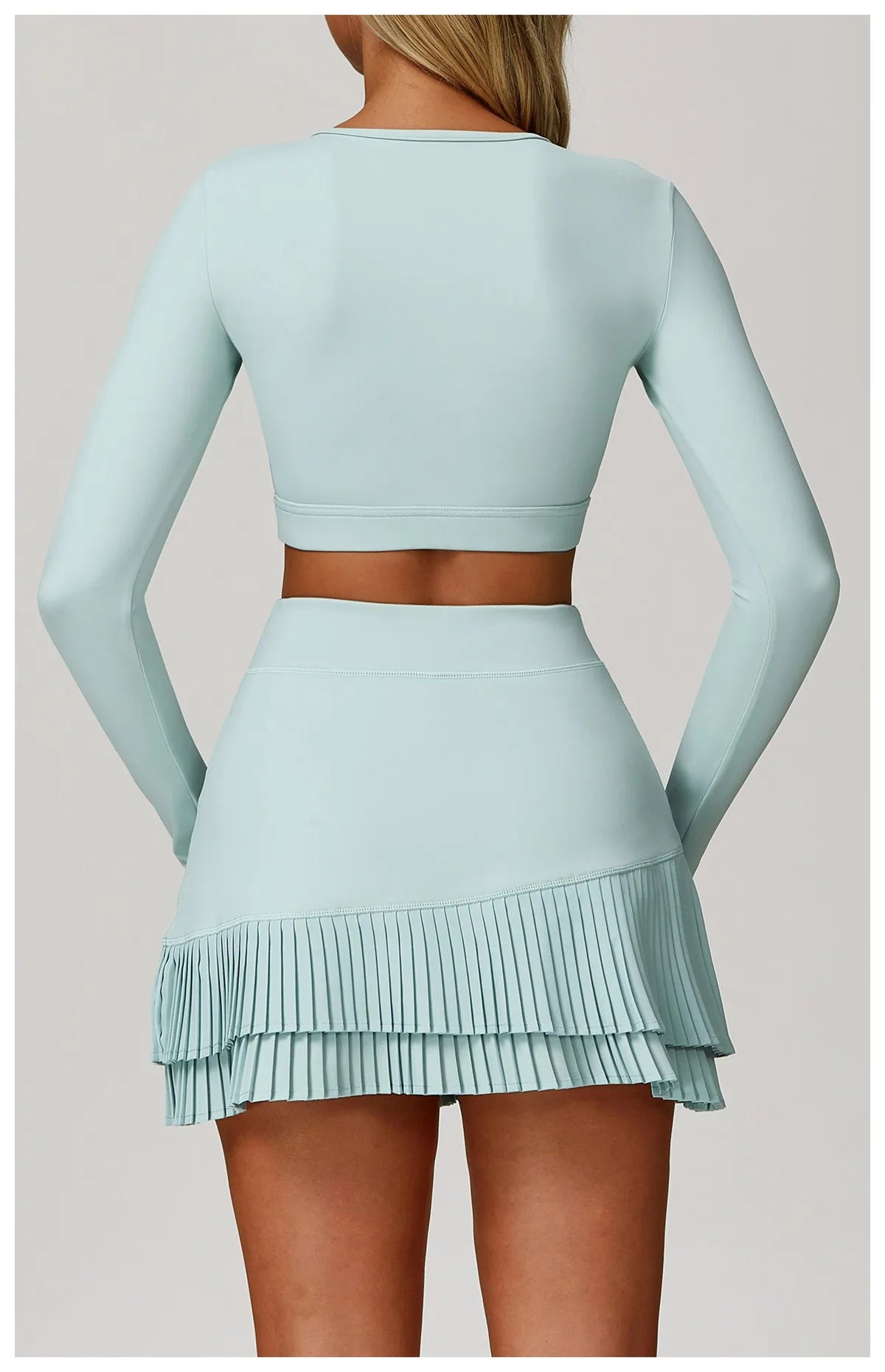 Long Sleeve Quick-Dry Pastel Crop Top