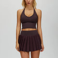 Solea Backless Halter Top & Tennis Skirt Set