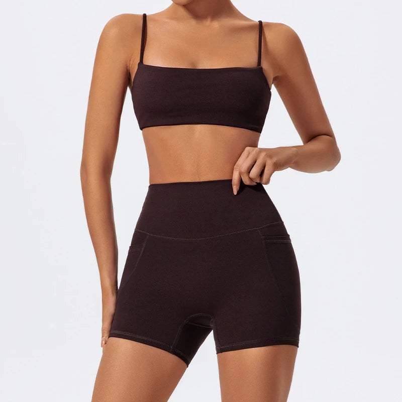 2-Piece Quick-Dry Sports Bra & Shorts Set
