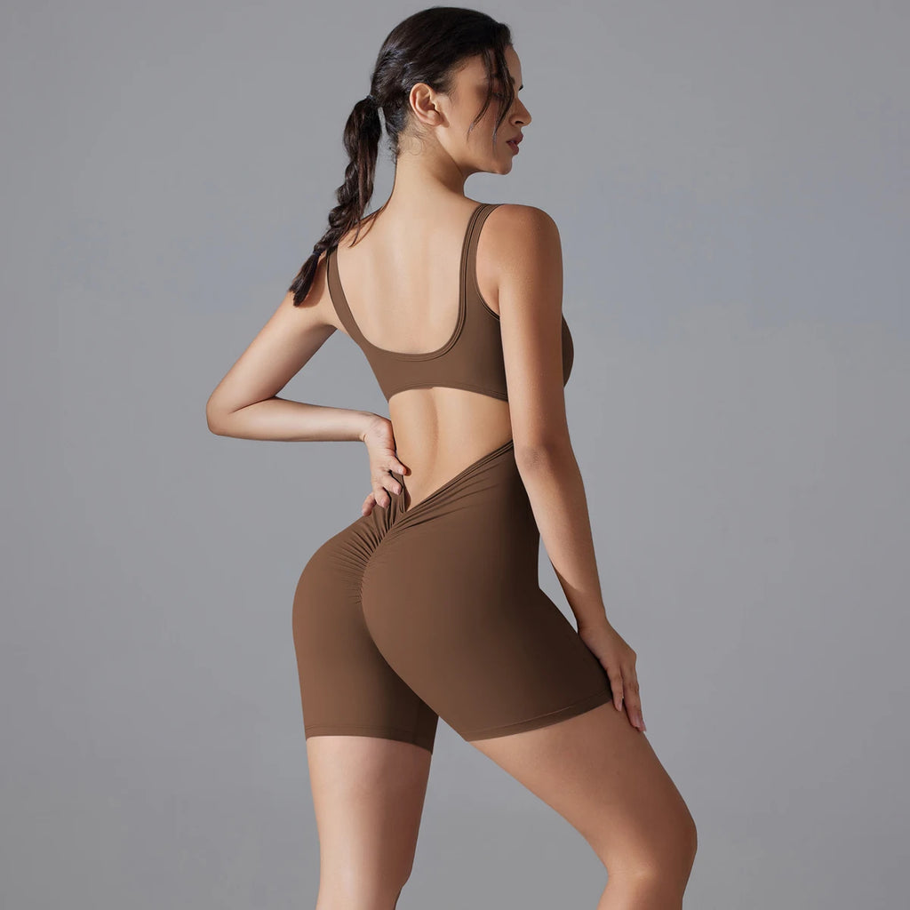 V-Back Scrunch Sports Jumpsuit