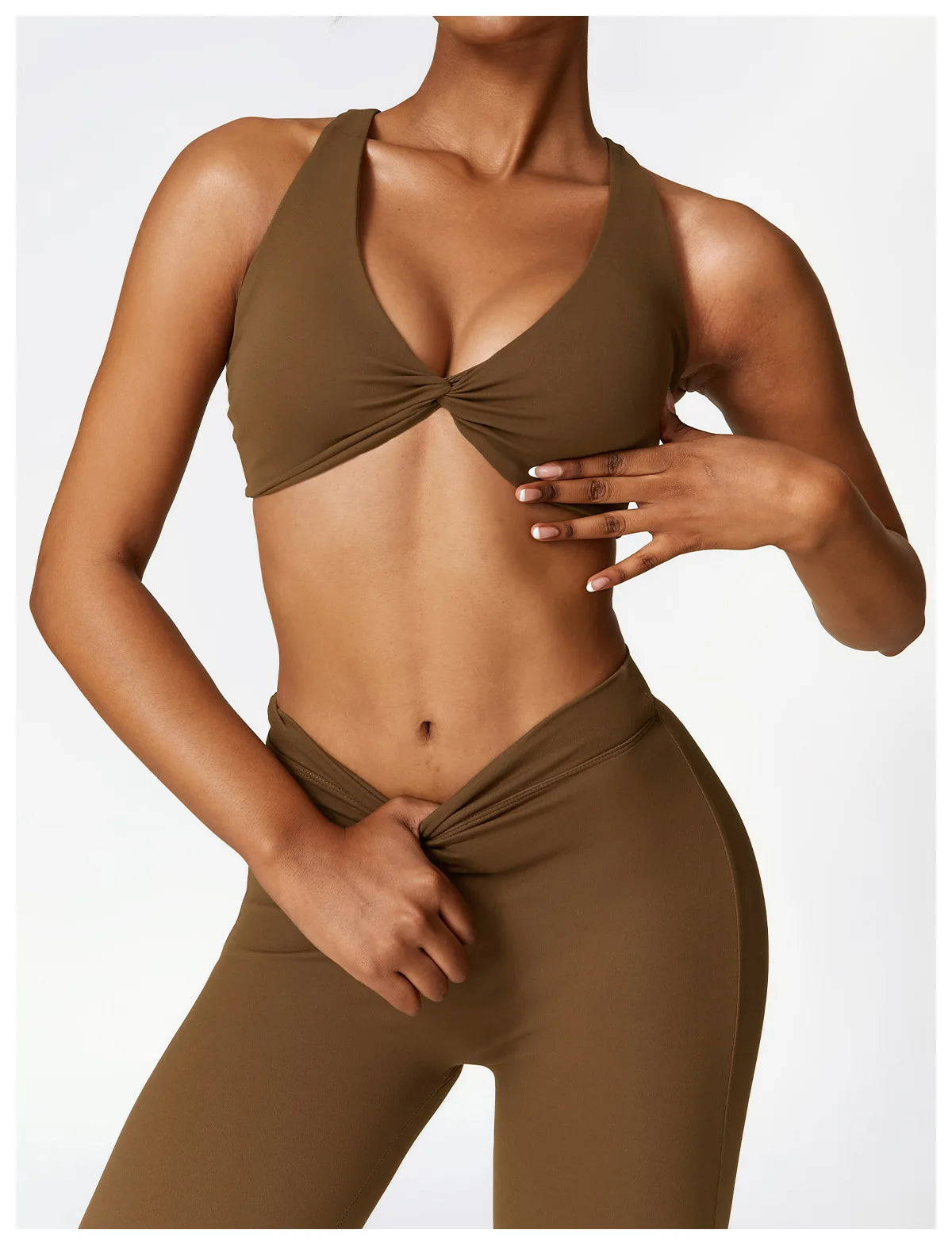 Seamless 2-Piece High-Waist Flare Leggings & Sports Bra