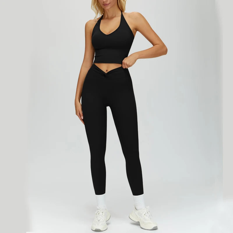 Sculpting Fit Backless Halter & Leggings Set
