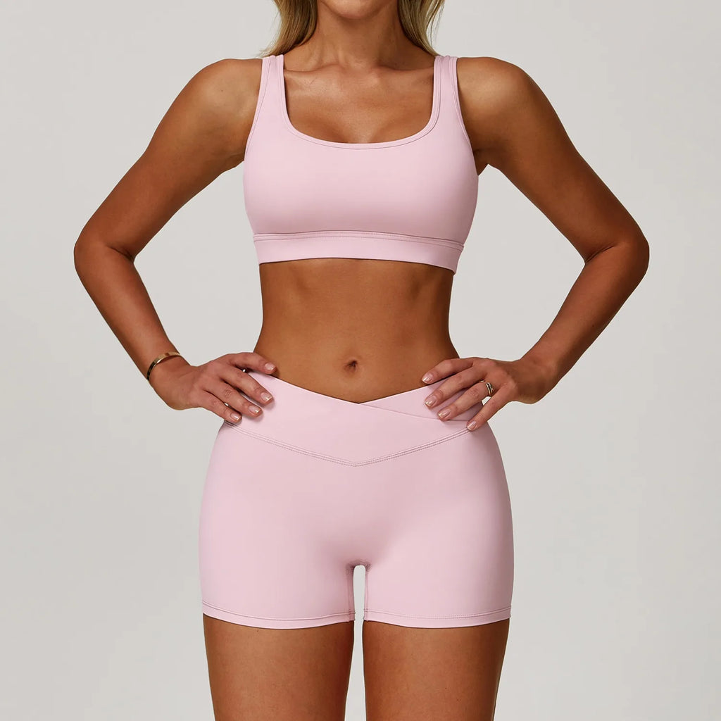 2-Piece Pastel Workout Shorts Set