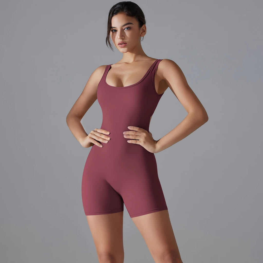V-Back Scrunch Sports Jumpsuit