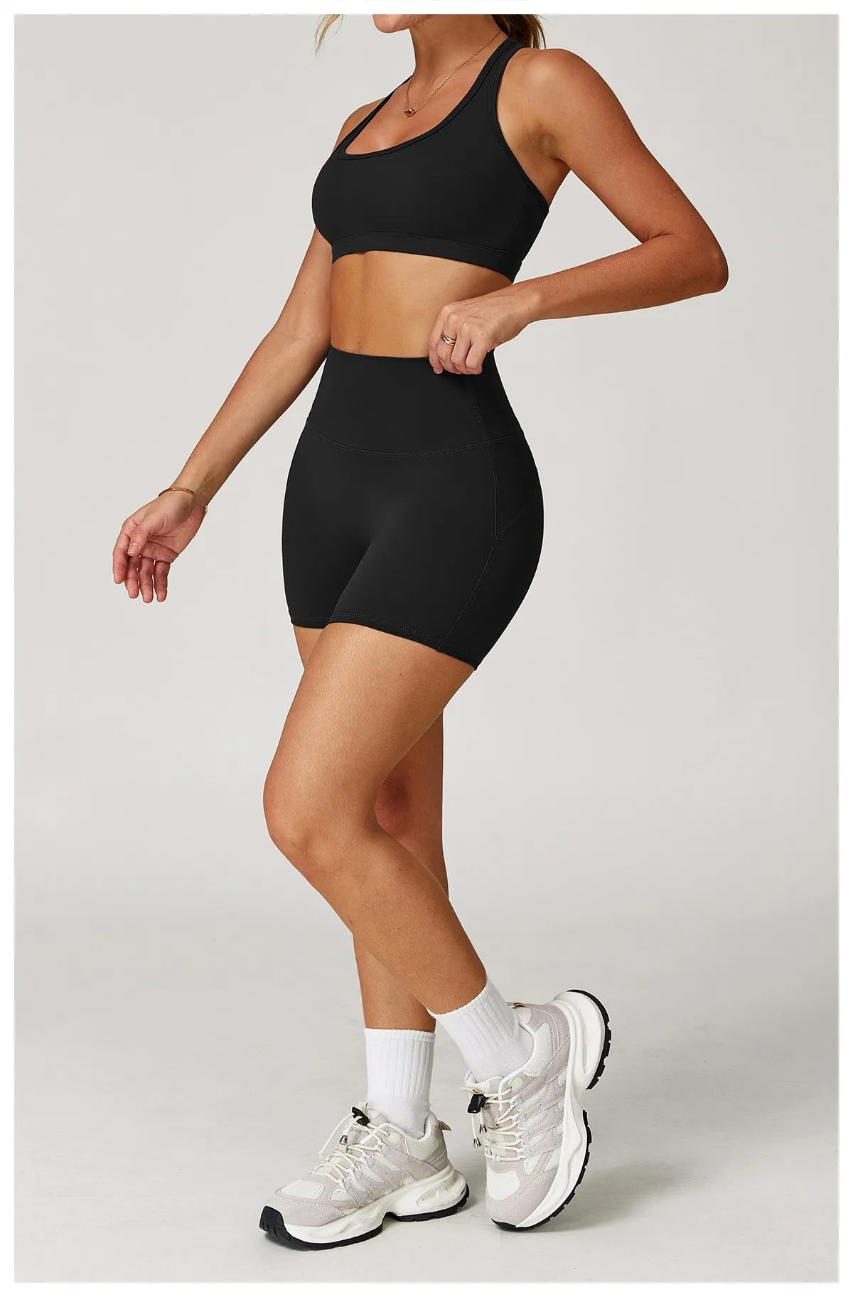 Bare Feel High-Waist Compression Gym Shorts