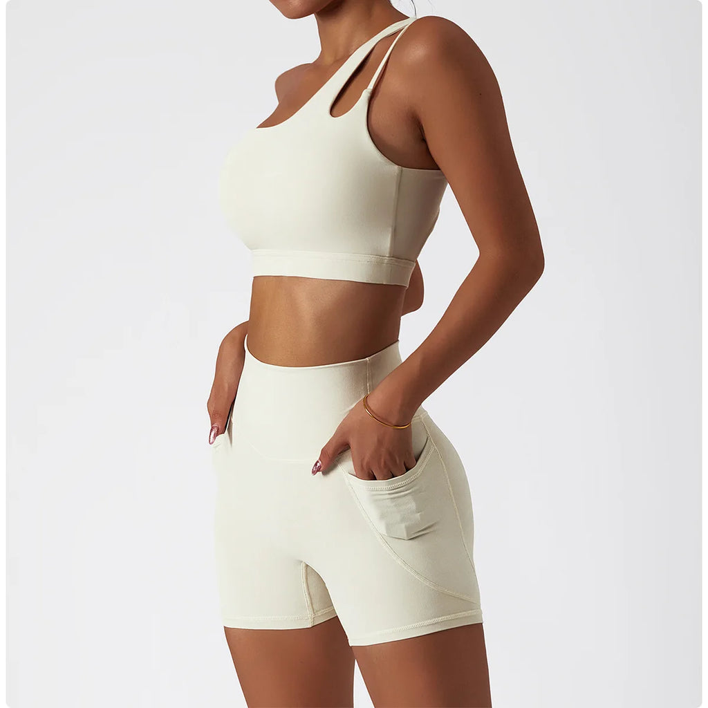 Quick-Dry Asymmetric Sports Bra