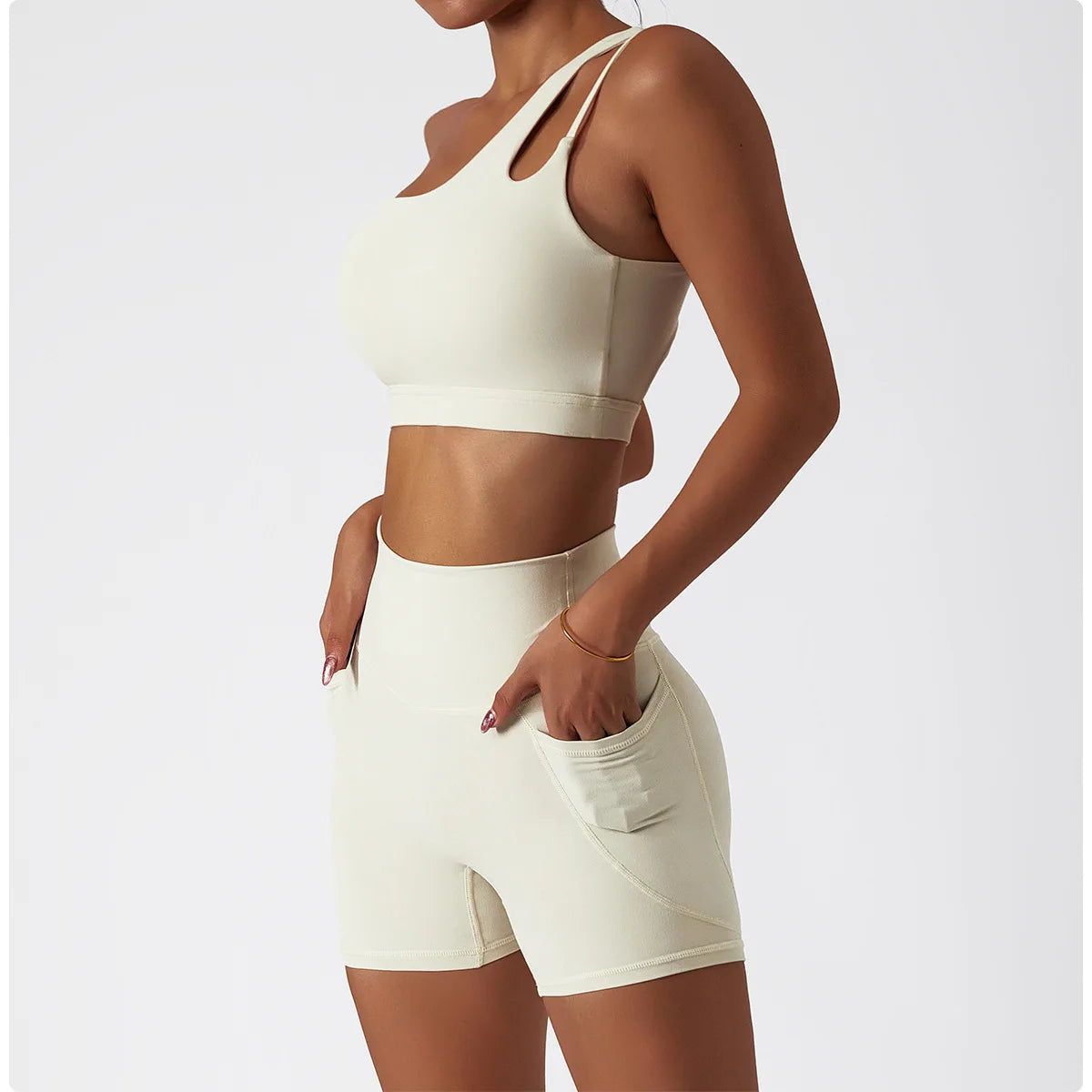 Quick-Dry Asymmetric Sports Bra