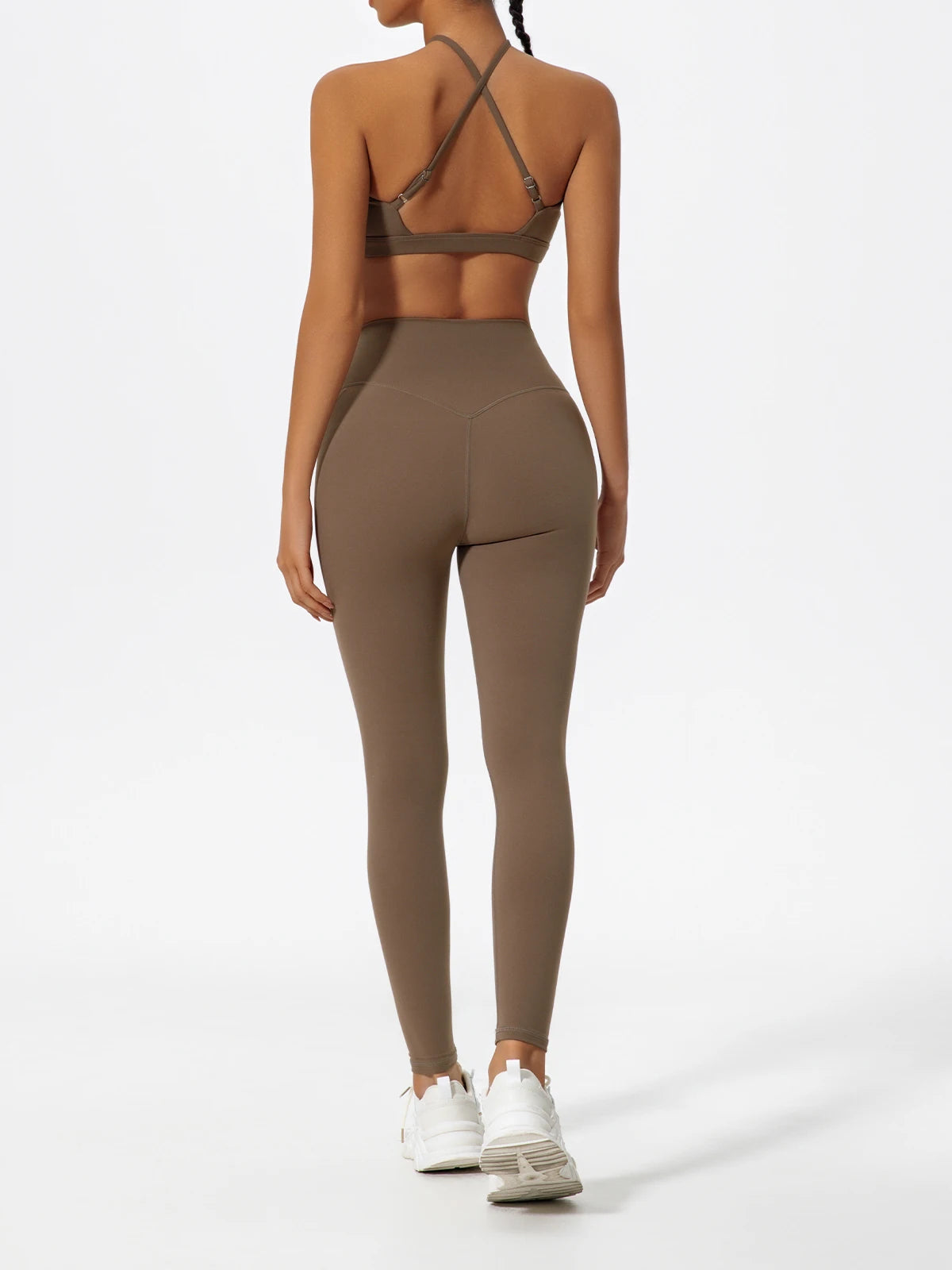 2-Piece Set Crossover Sports Bra & Leggings