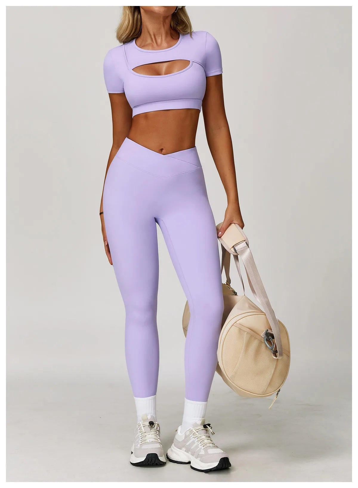 2-Piece Pastel Crop Top With Leggings Set