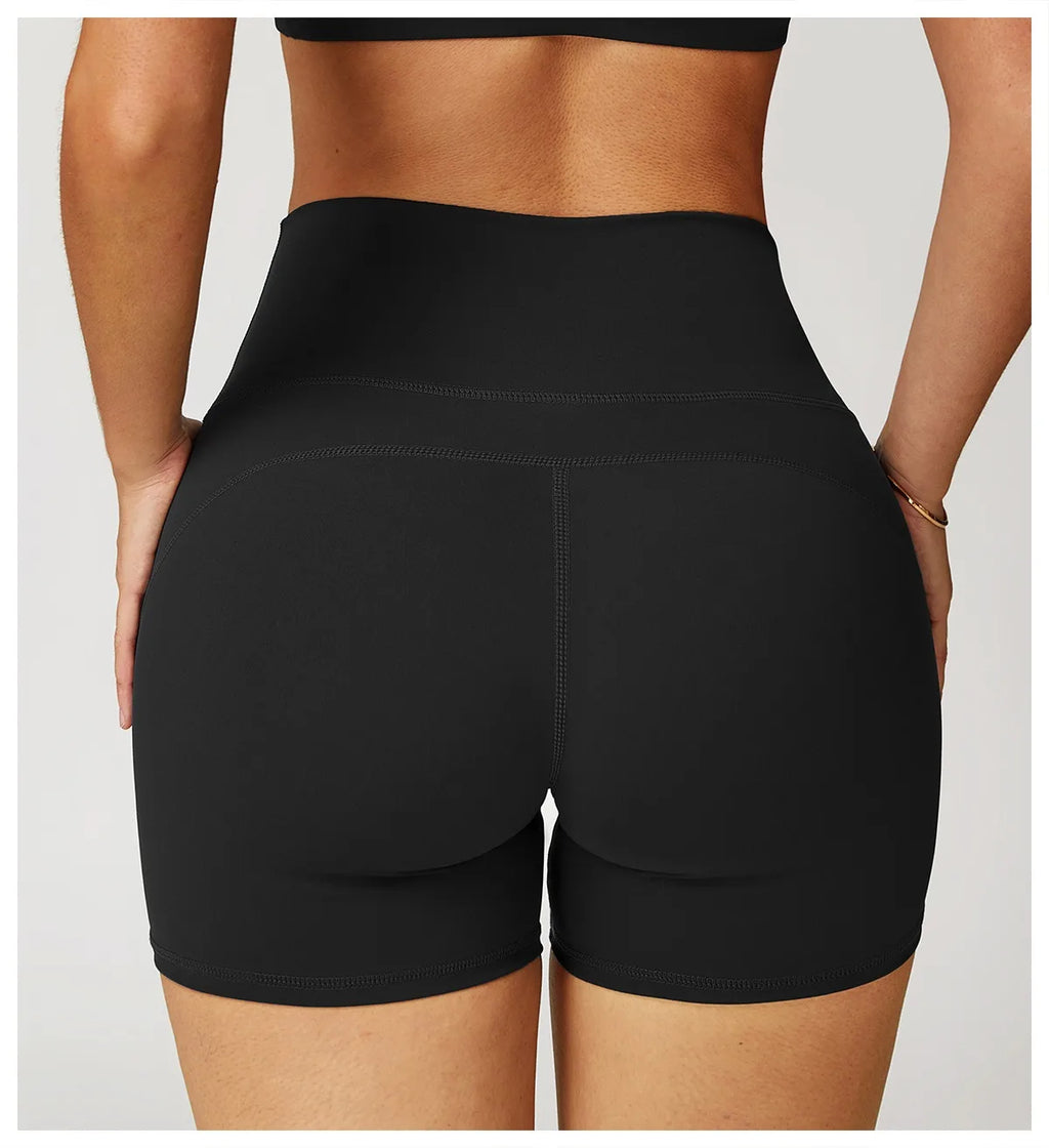 Bare Feel High-Waist Compression Gym Shorts