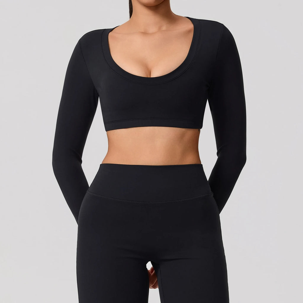 Naked Feeling Long Sleeve Backless Top