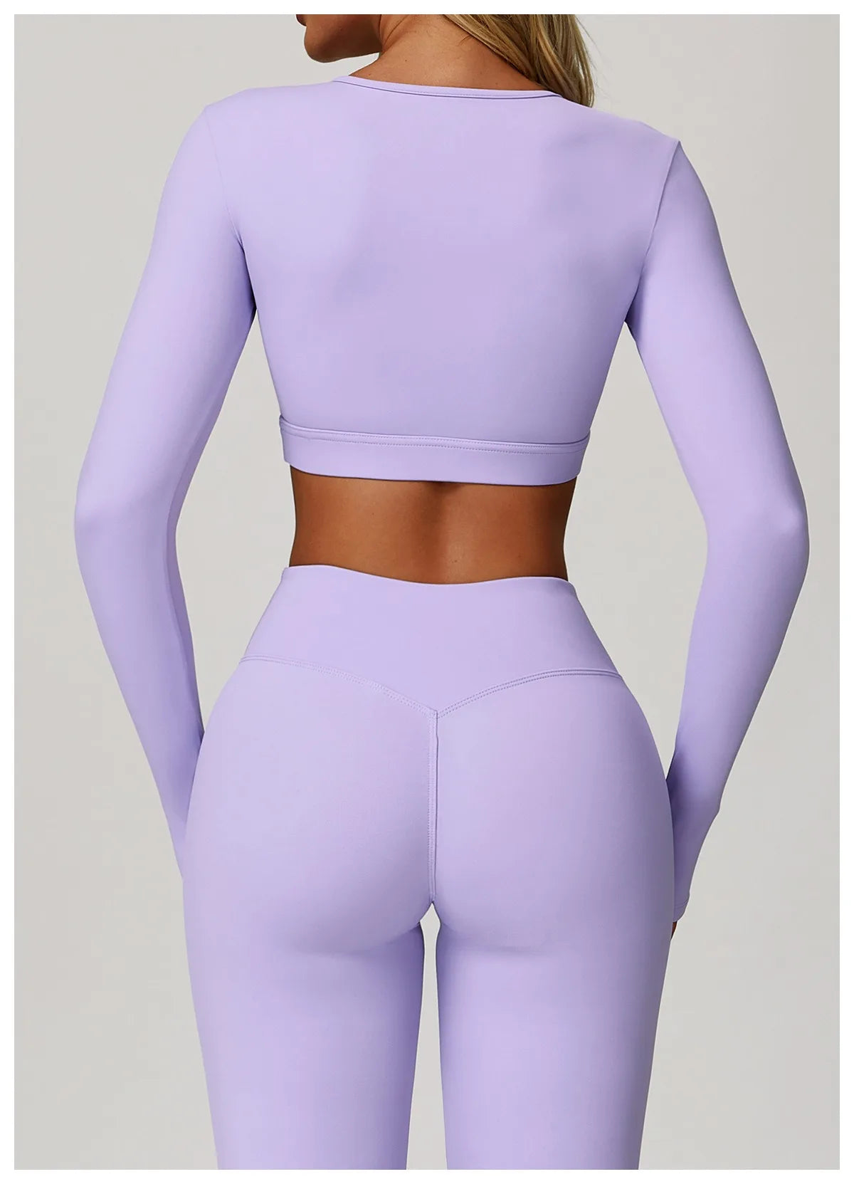 Long Sleeve Quick-Dry Pastel Crop Top
