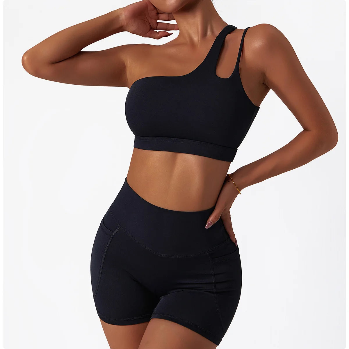 Quick-Dry Asymmetric Sports Bra