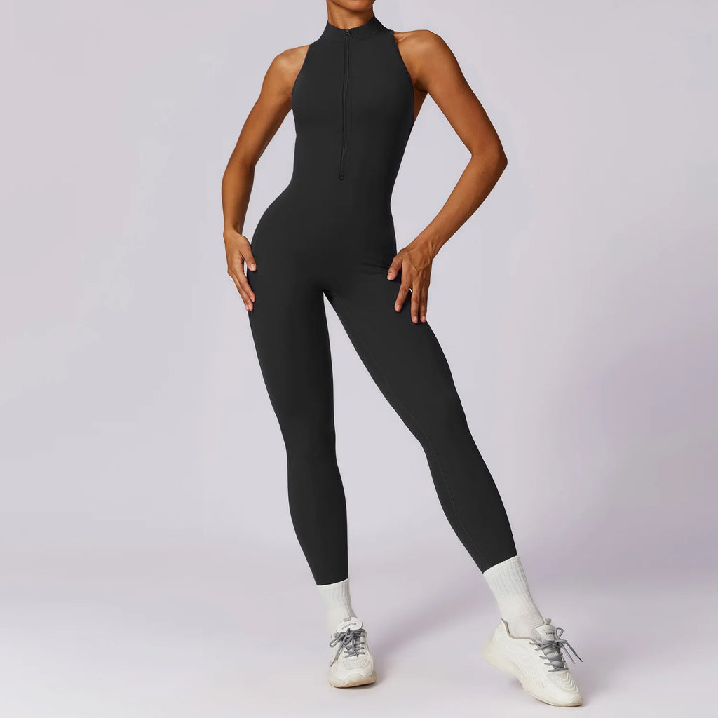 V-Back Sculpt Sleeveless Jumpsuit