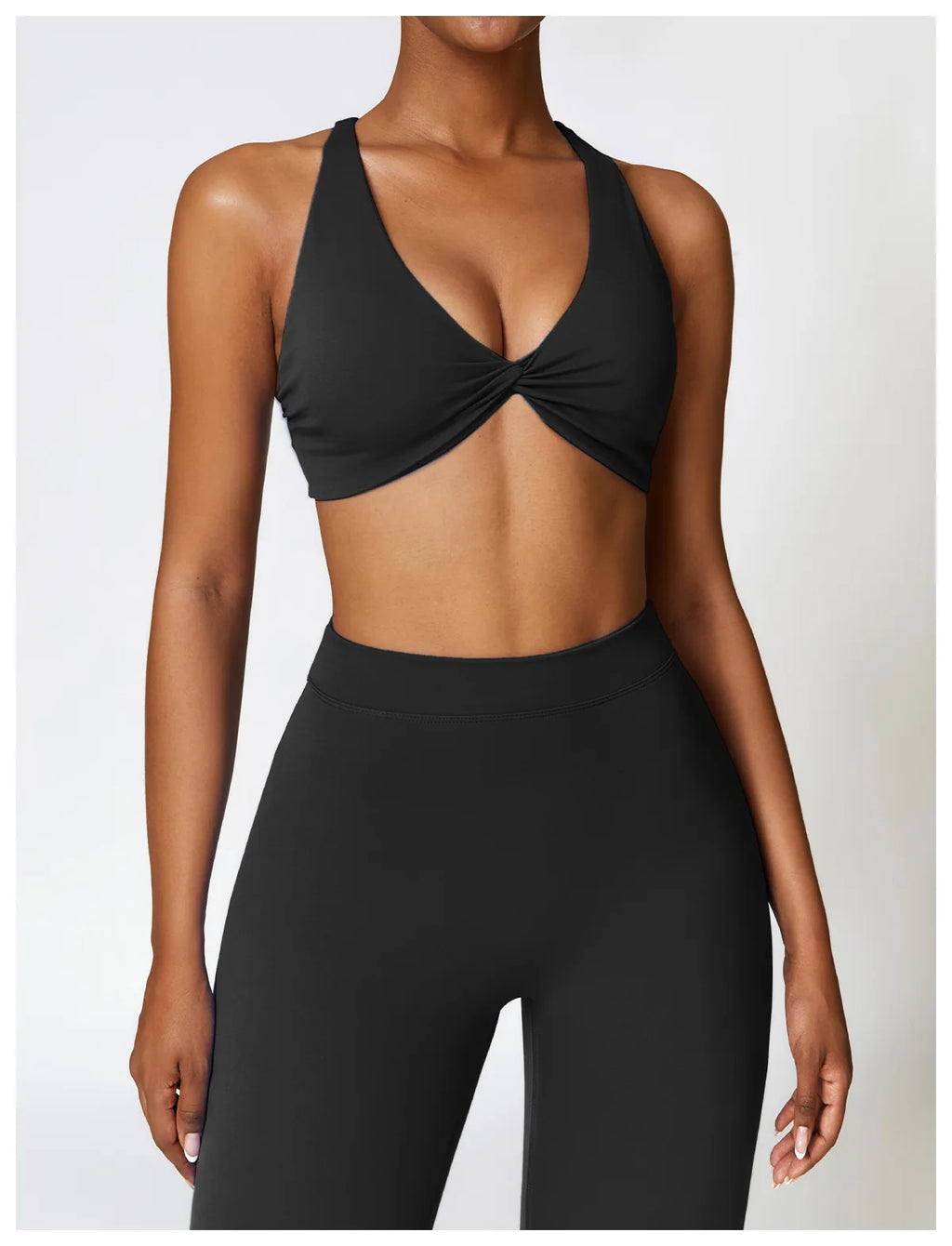 Seamless 2-Piece High-Waist Flare Leggings & Sports Bra