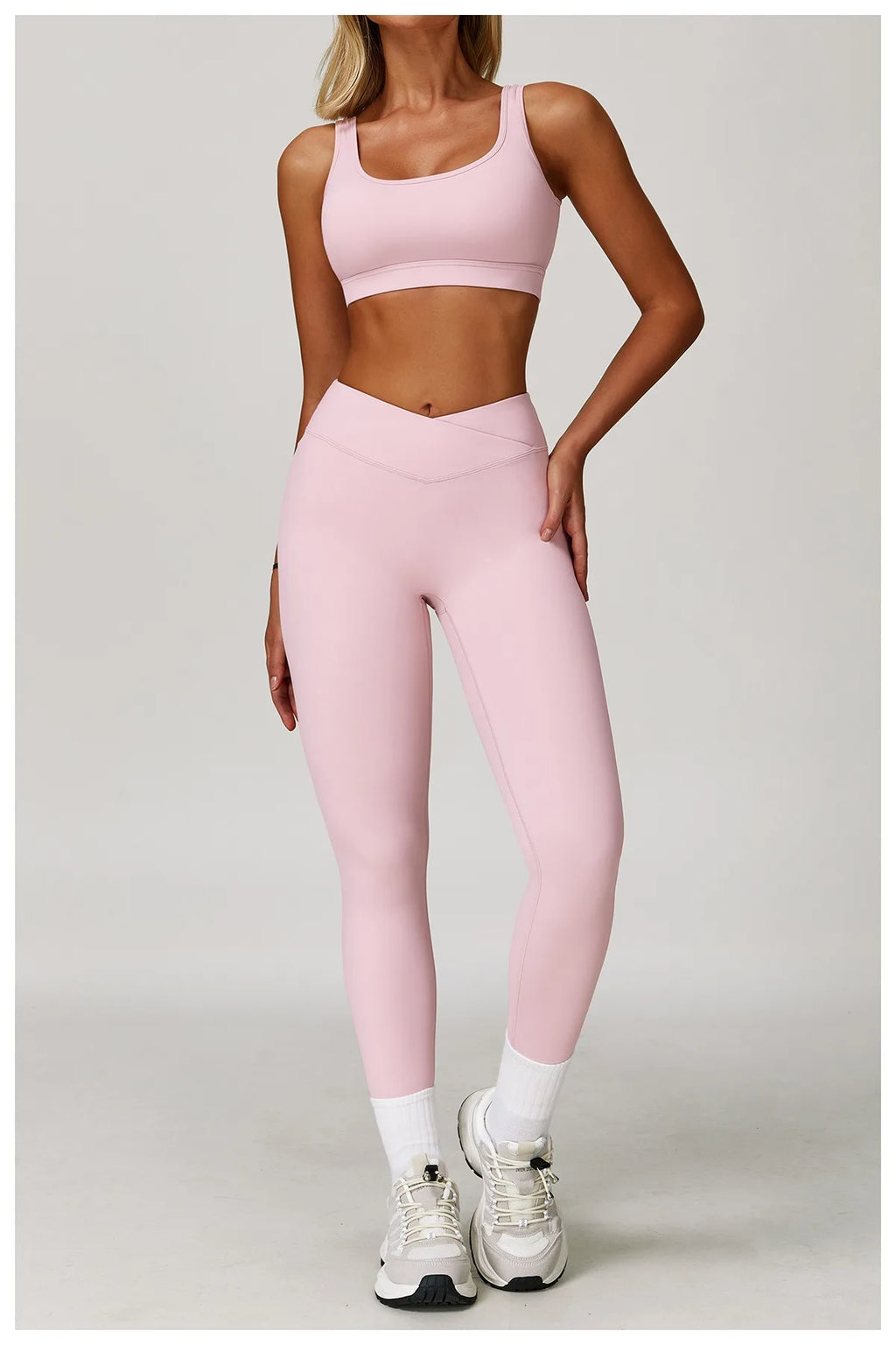 2-Piece Pastel Set with V-shaped Waist Leggings