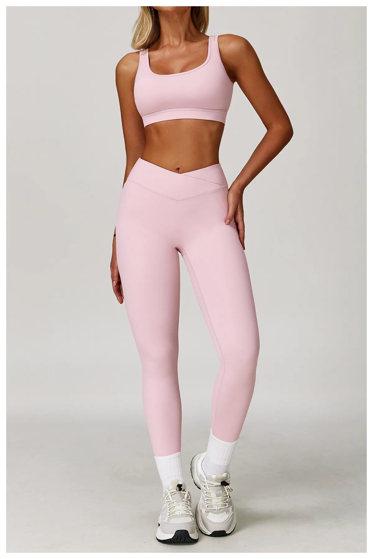 2-Piece Pastel Set with V-shaped Waist Leggings