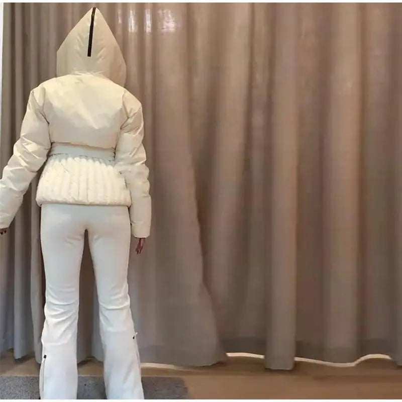 Belted Winter Ski Jacket for Women