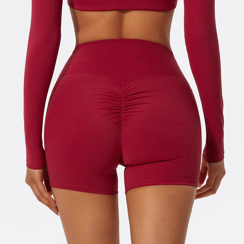 High-Waist Quick-Dry Scrunch Shorts