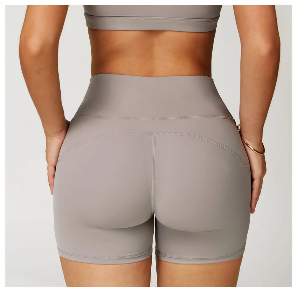 Bare Feel High-Waist Compression Gym Shorts