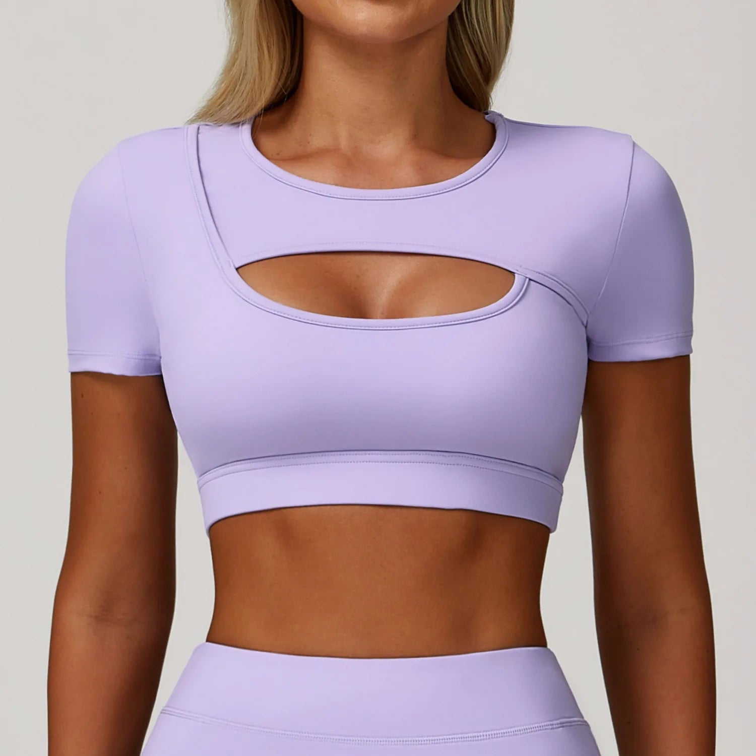 Short Sleeve Quick-Dry Pastel Crop Top