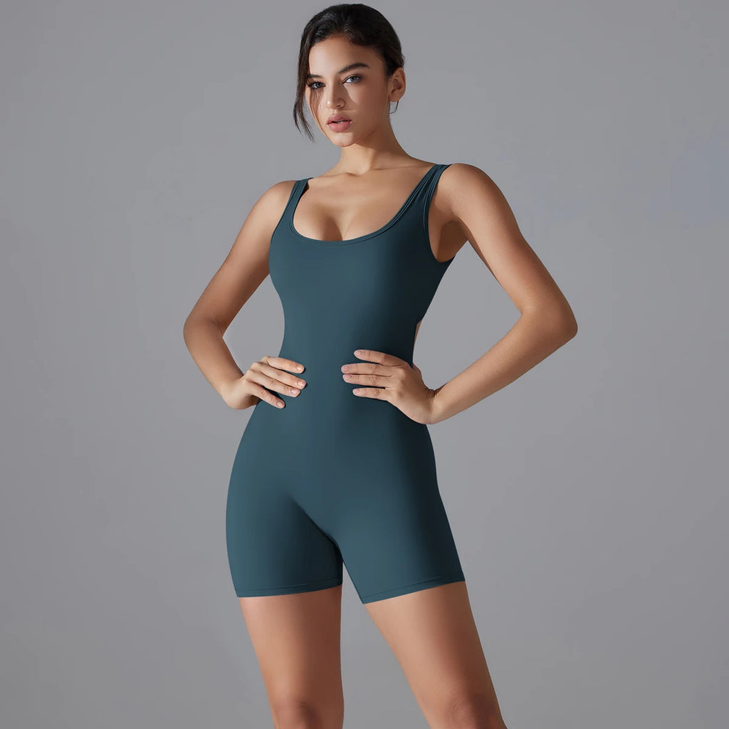 V-Back Scrunch Sports Jumpsuit