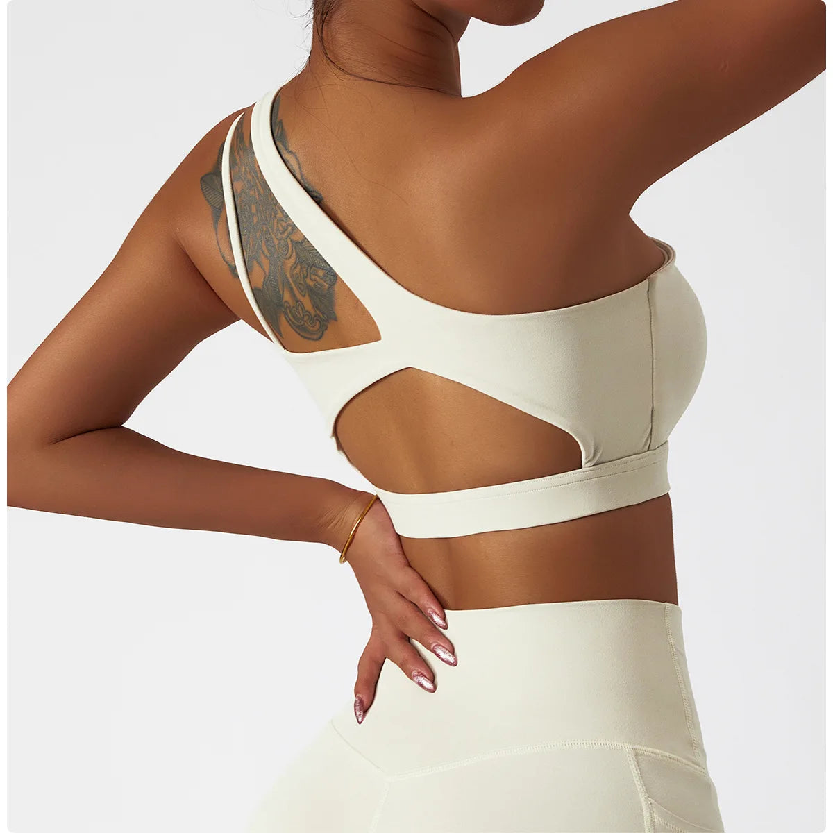 Quick-Dry Asymmetric Sports Bra