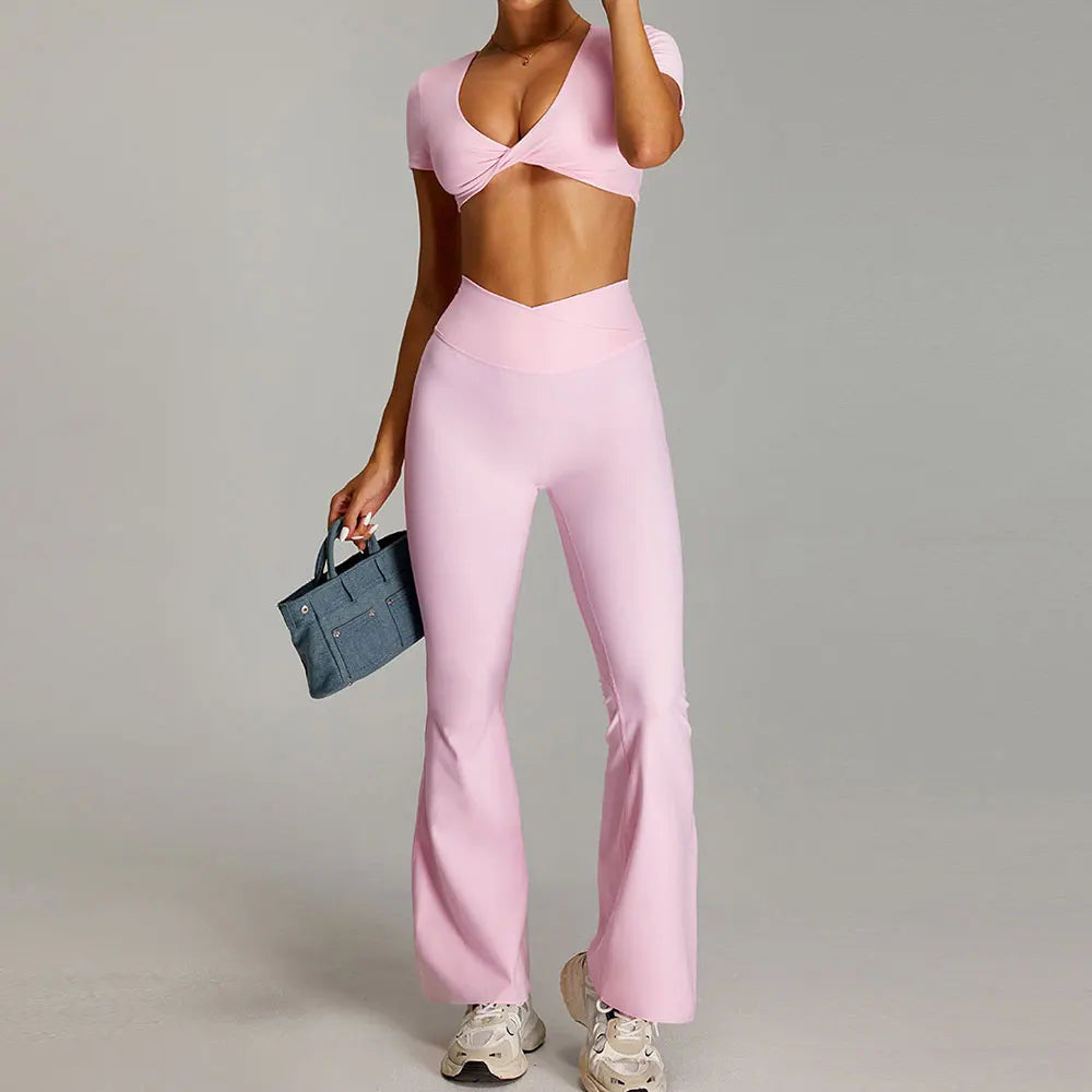 Siena Sculpt Set | Twist Front Crop & Flared Bottoms