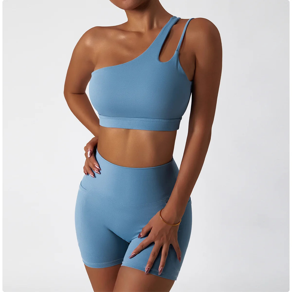Quick-Dry Asymmetric Sports Bra
