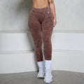 Acid Wash Scrunch Butt V-Back Leggings
