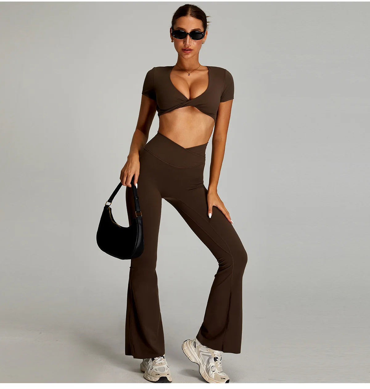 Siena Sculpt Set | Twist Front Crop & Flared Bottoms