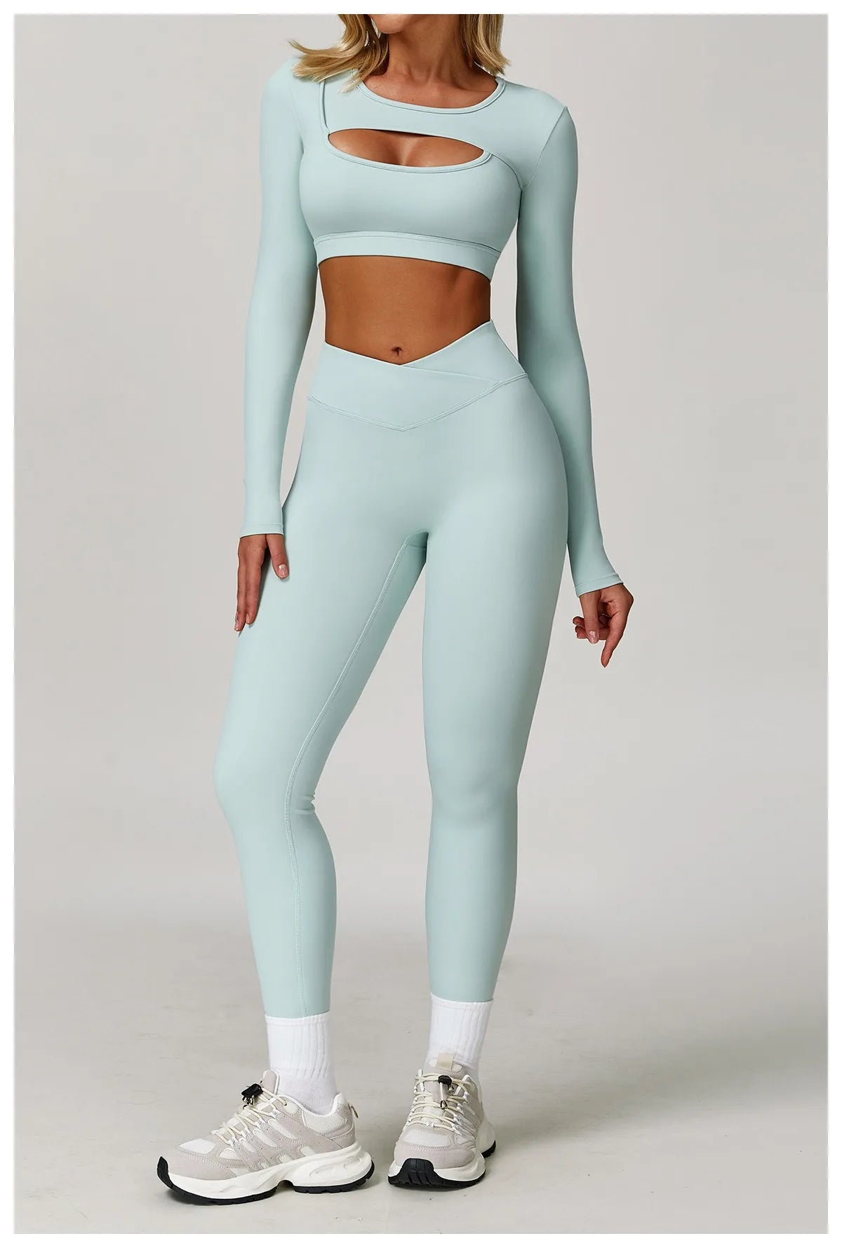 Long Sleeve Quick-Dry Pastel Crop Top