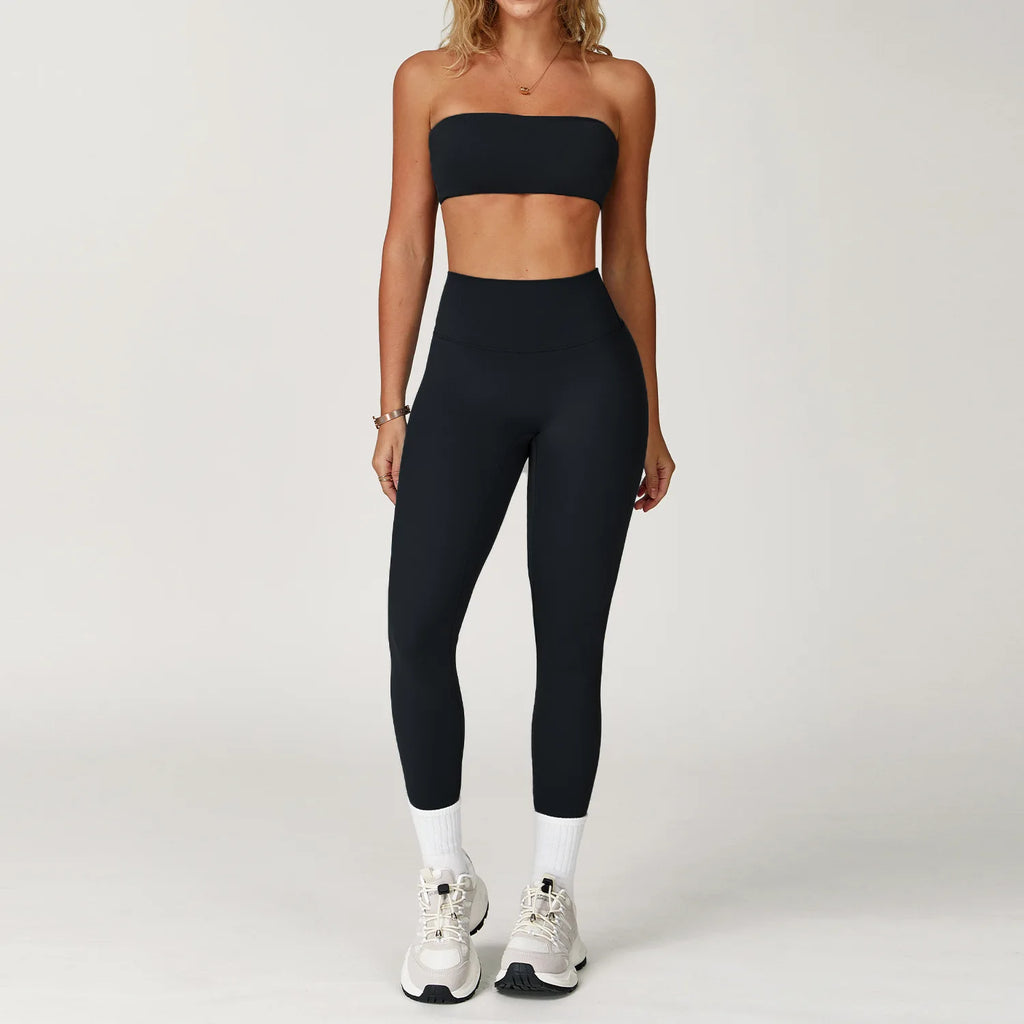 The Luna Set - Bandeau Sports Bra & High-Waist Leggings
