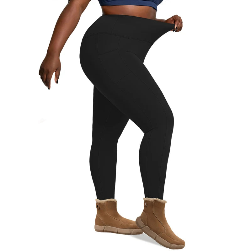 Plus Size Fleece Lined High-Waist Leggings