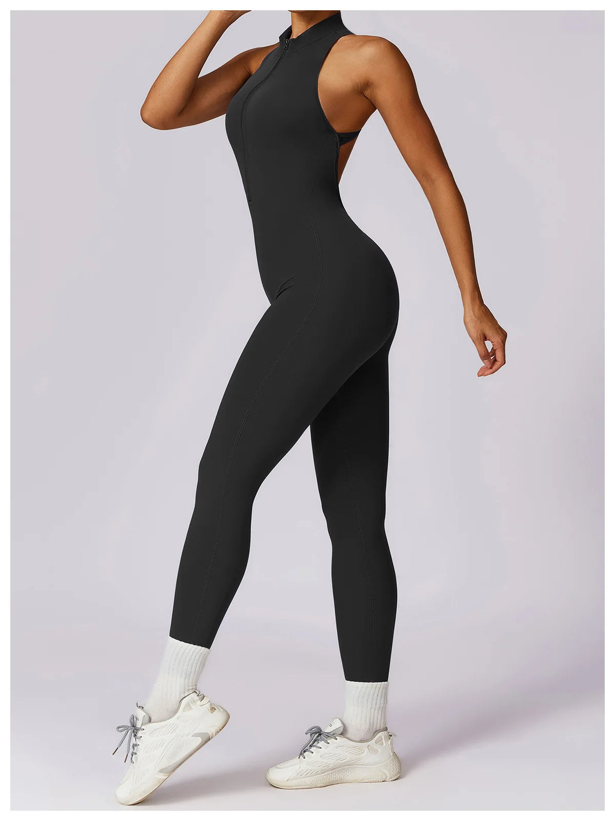 V-Back Sculpt Sleeveless Jumpsuit