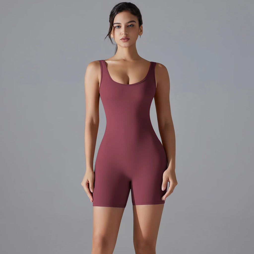 V-Back Scrunch Sports Jumpsuit