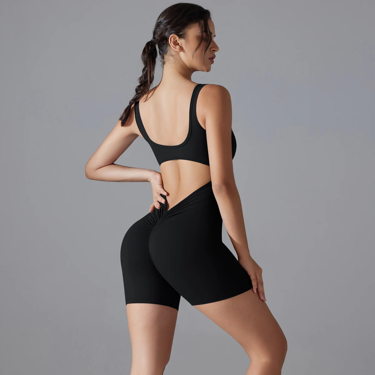 V-Back Scrunch Sports Jumpsuit