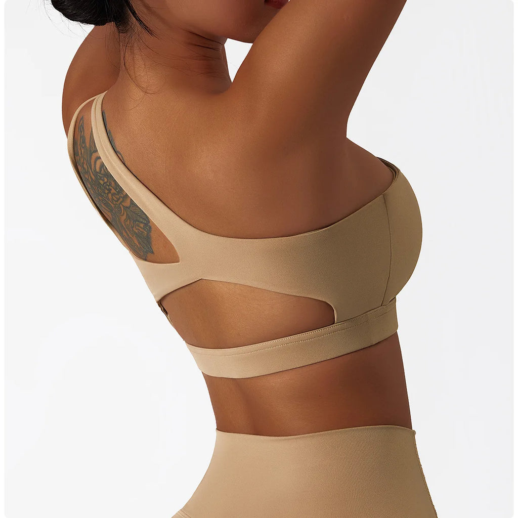 Quick-Dry Asymmetric Sports Bra