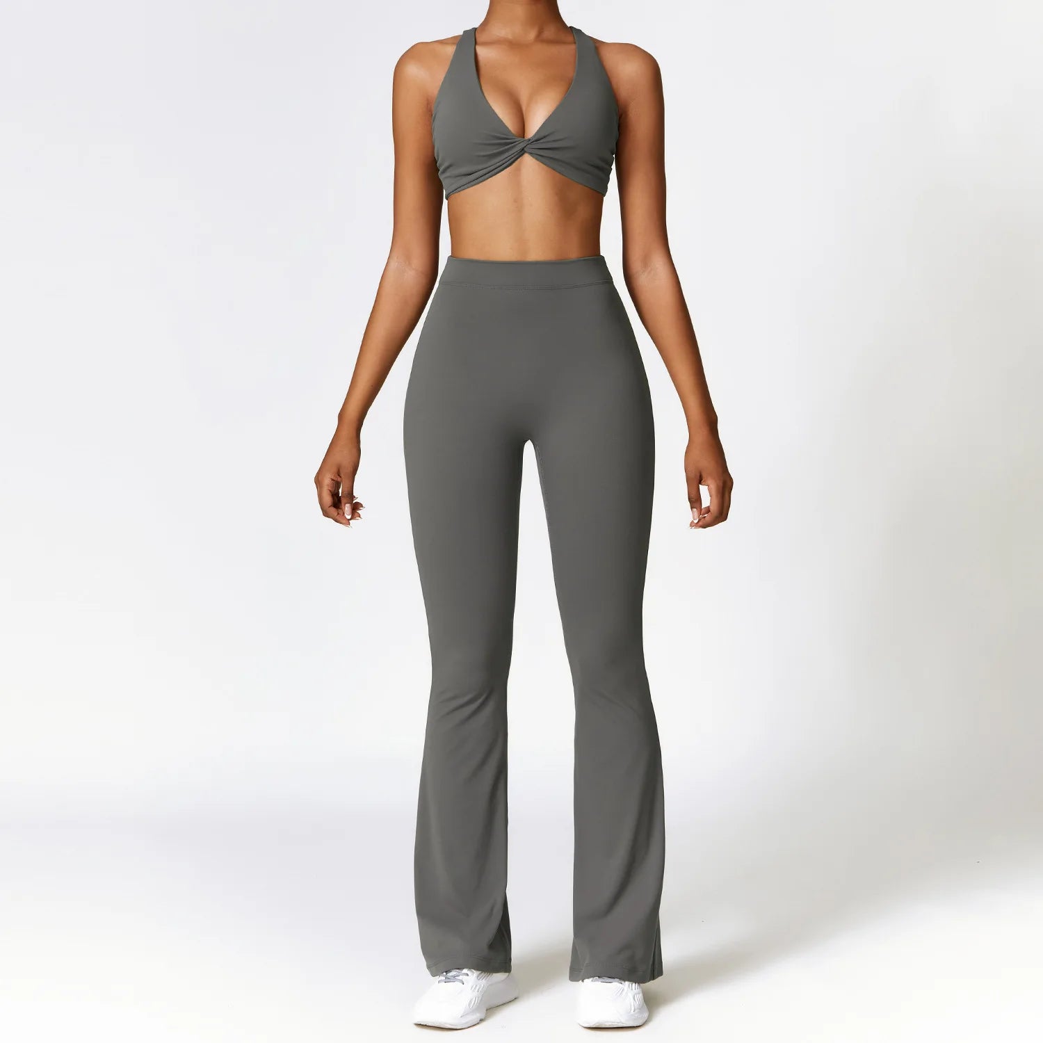 Seamless 2-Piece High-Waist Flare Leggings & Sports Bra