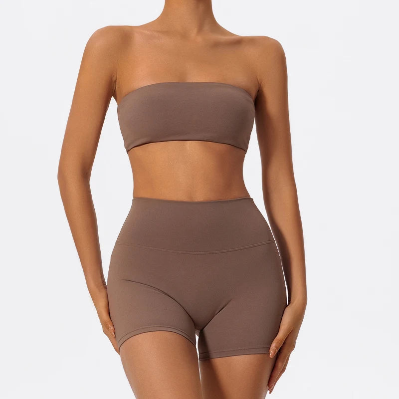 2-piece Set Bandeau with Shorts