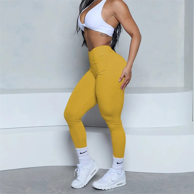 Low V-Back Scrunch Butt-Lifting Leggings