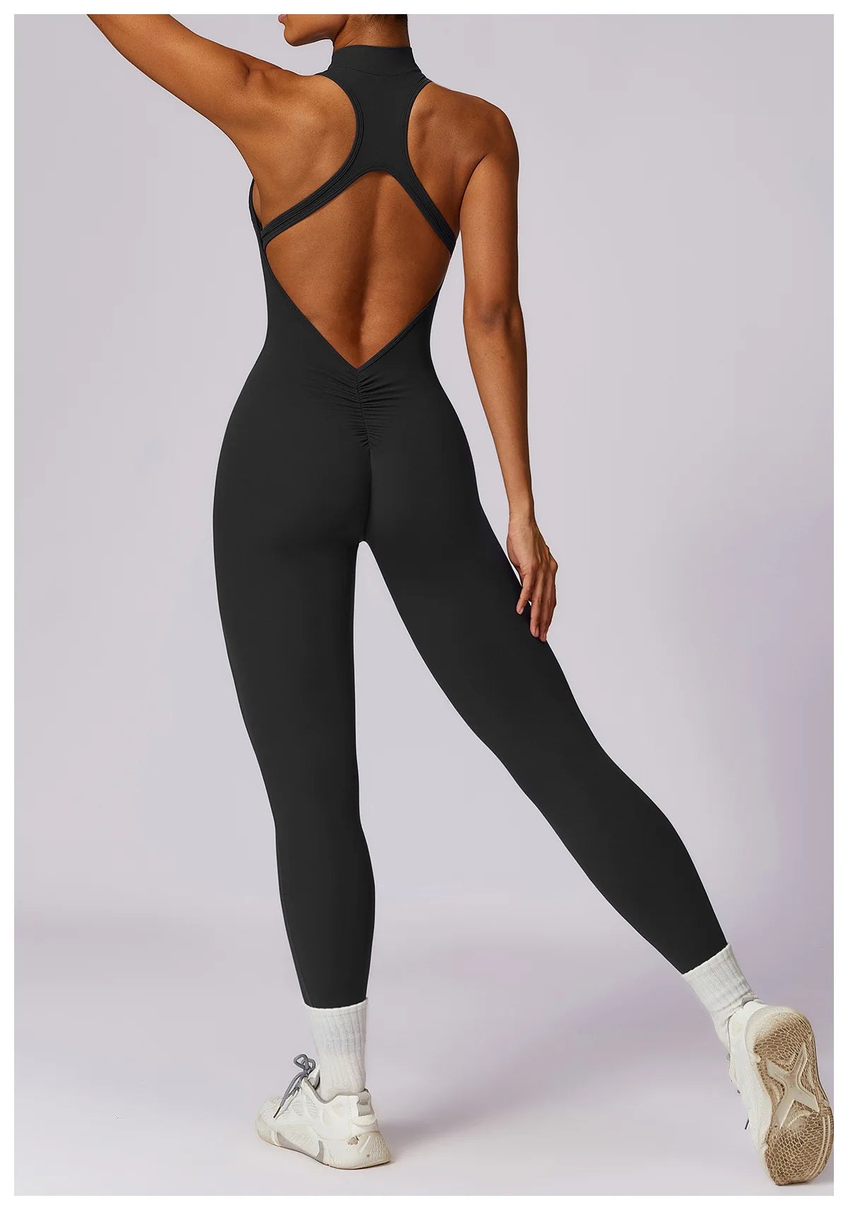 V-Back Sculpt Sleeveless Jumpsuit