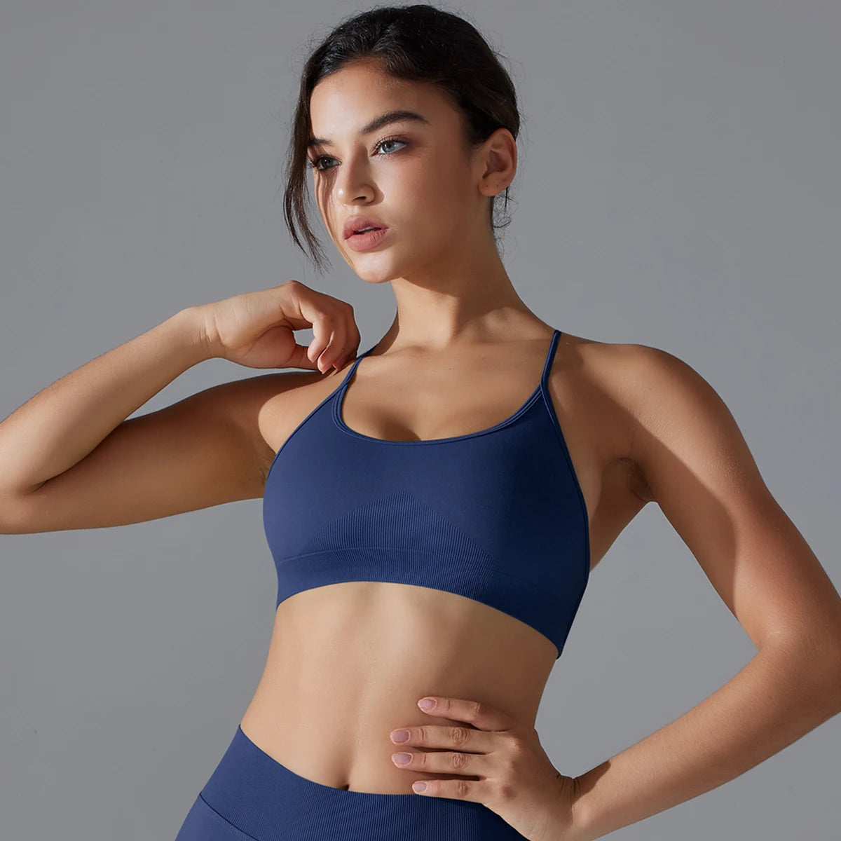 Crossback High-Stretch Knit Sports Bra