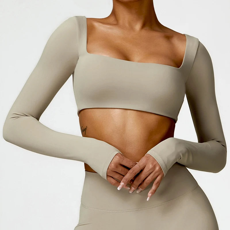 Quick-Dry & Push-Up Long-Sleeve Workout Top